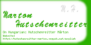 marton hutschenreitter business card